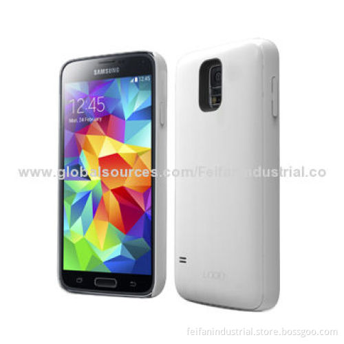 White Hard Case for Samsung Galaxy S5, with 2400mAh Capacity